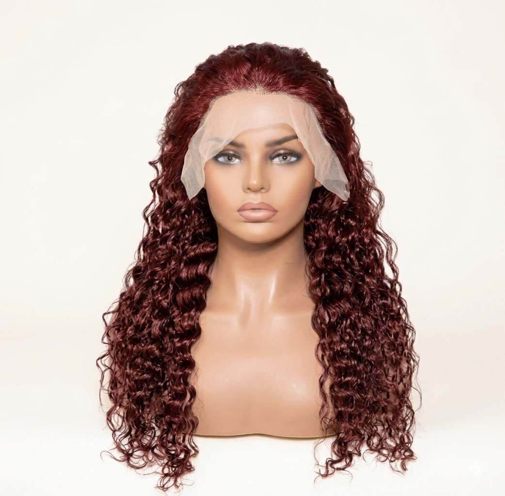 Stema #99j Red Burgundy 13x4 Transparent Lace Frontal Wig